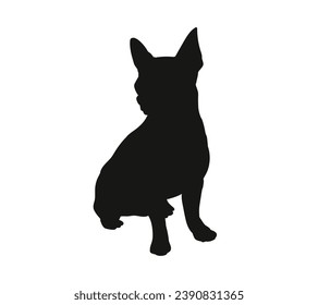 Dog silhouette. Vector silhouette of dog on white background. black dog isolated on white background. vector illustration. cutout dog. hand drawn design.