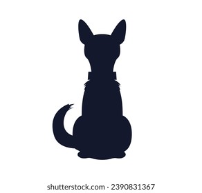 Dog silhouette. Vector silhouette of dog on white background. black dog isolated on white background. vector illustration. cutout dog. hand drawn design.