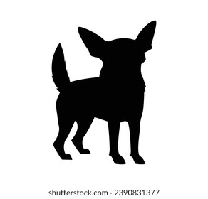Dog silhouette. Vector silhouette of dog on white background. black dog isolated on white background. vector illustration. cutout dog. hand drawn design.