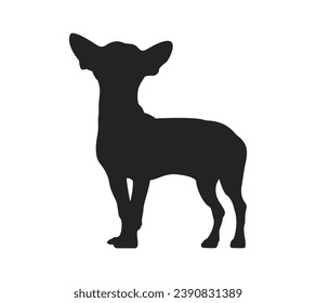Dog silhouette. Vector silhouette of dog on white background. black dog isolated on white background. vector illustration. cutout dog. hand drawn design.