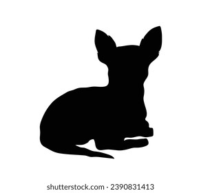 Dog silhouette. Vector silhouette of dog on white background. black dog isolated on white background. vector illustration. cutout dog. hand drawn design.