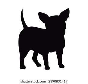 Dog silhouette. Vector silhouette of dog on white background. black dog isolated on white background. vector illustration. cutout dog. hand drawn design.