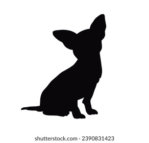 Dog silhouette. Vector silhouette of dog on white background. black dog isolated on white background. vector illustration. cutout dog. hand drawn design.