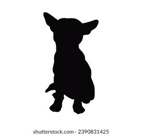 Dog silhouette. Vector silhouette of dog on white background. black dog isolated on white background. vector illustration. cutout dog. hand drawn design.