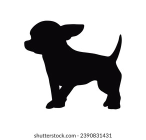 Dog silhouette. Vector silhouette of dog on white background. black dog isolated on white background. vector illustration. cutout dog. hand drawn design.