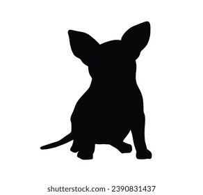 Silueta de perro. Silueta vectorial de perro con fondo blanco. perro negro aislado de fondo blanco. ilustración vectorial. perro de corte. diseño dibujado a mano.