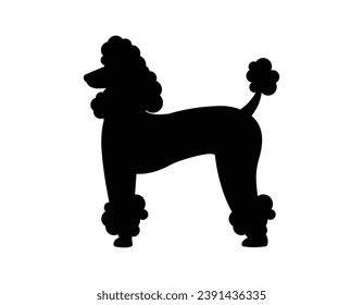 Dog silhouette. Vector silhouette of dog on white background. black silhouette dog isolated on white background. vector illustration. cutout dog. pet hand drawn design.
