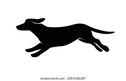 Dog silhouette. Vector silhouette of dog on white background. black silhouette dog isolated on white background. vector illustration. cutout dog. pet hand drawn design.
