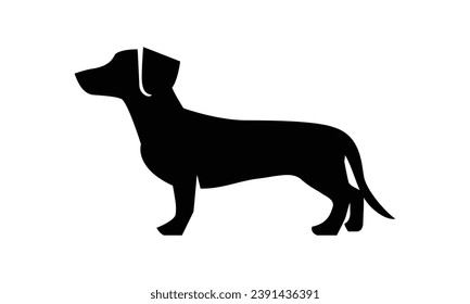 Silueta de perro. Silueta vectorial de perro con fondo blanco. perro de silueta negra aislado en fondo blanco. ilustración vectorial. perro de corte. diseño dibujado a mano para mascotas.