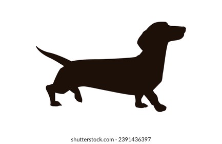 Silueta de perro. Silueta vectorial de perro con fondo blanco. perro de silueta negra aislado en fondo blanco. ilustración vectorial. perro de corte. diseño dibujado a mano para mascotas.