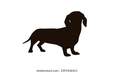 Dog silhouette. Vector silhouette of dog on white background. black silhouette dog isolated on white background. vector illustration. cutout dog. pet hand drawn design.