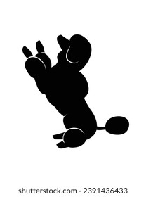 Dog silhouette. Vector silhouette of dog on white background. black silhouette dog isolated on white background. vector illustration. cutout dog. pet hand drawn design.