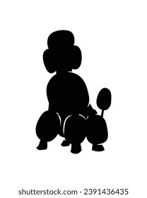 Dog silhouette. Vector silhouette of dog on white background. black silhouette dog isolated on white background. vector illustration. cutout dog. pet hand drawn design.