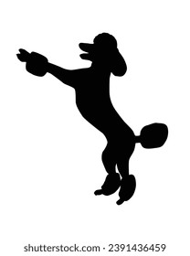 Dog silhouette. Vector silhouette of dog on white background. black silhouette dog isolated on white background. vector illustration. cutout dog. pet hand drawn design.