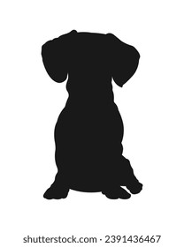 Silueta de perro. Silueta vectorial de perro con fondo blanco. perro de silueta negra aislado en fondo blanco. ilustración vectorial. perro de corte. diseño dibujado a mano para mascotas.