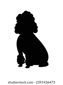 Dog silhouette. Vector silhouette of dog on white background. black silhouette dog isolated on white background. vector illustration. cutout dog. pet hand drawn design.