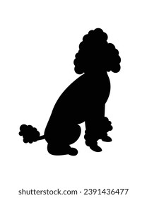 Dog silhouette. Vector silhouette of dog on white background. black silhouette dog isolated on white background. vector illustration. cutout dog. pet hand drawn design.