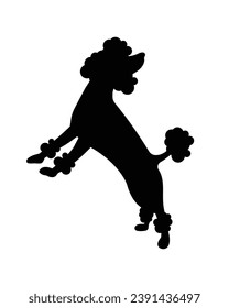 Dog silhouette. Vector silhouette of dog on white background. black silhouette dog isolated on white background. vector illustration. cutout dog. pet hand drawn design.