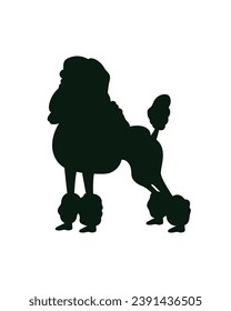 Dog silhouette. Vector silhouette of dog on white background. black silhouette dog isolated on white background. vector illustration. cutout dog. pet hand drawn design.