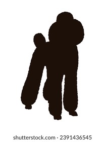 Dog silhouette. Vector silhouette of dog on white background. black silhouette dog isolated on white background. vector illustration. cutout dog. pet hand drawn design.