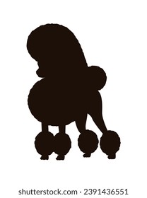 Dog silhouette. Vector silhouette of dog on white background. black silhouette dog isolated on white background. vector illustration. cutout dog. pet hand drawn design.