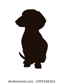 Silueta de perro. Silueta vectorial de perro con fondo blanco. perro de silueta negra aislado en fondo blanco. ilustración vectorial. perro de corte. diseño dibujado a mano para mascotas.