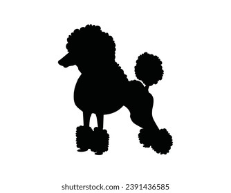 Dog silhouette. Vector silhouette of dog on white background. black silhouette dog isolated on white background. vector illustration. cutout dog. pet hand drawn design.