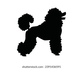 Dog silhouette. Vector silhouette of dog on white background. black silhouette dog isolated on white background. vector illustration. cutout dog. pet hand drawn design.