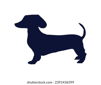 Dog silhouette. Vector silhouette of dog on white background. black silhouette dog isolated on white background. vector illustration. cutout dog. pet hand drawn design.