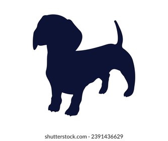 Dog silhouette. Vector silhouette of dog on white background. black silhouette dog isolated on white background. vector illustration. cutout dog. pet hand drawn design.
