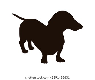Dog silhouette. Vector silhouette of dog on white background. black silhouette dog isolated on white background. vector illustration. cutout dog. pet hand drawn design.