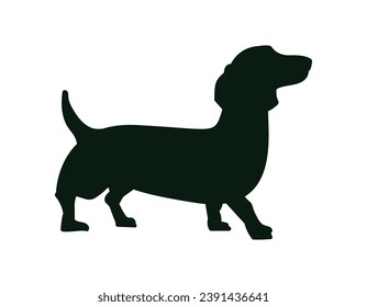 Silueta de perro. Silueta vectorial de perro con fondo blanco. perro de silueta negra aislado en fondo blanco. ilustración vectorial. perro de corte. diseño dibujado a mano para mascotas.