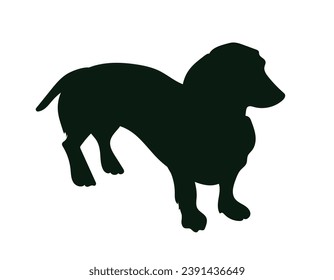 Dog silhouette. Vector silhouette of dog on white background. black silhouette dog isolated on white background. vector illustration. cutout dog. pet hand drawn design.