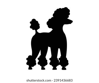 Dog silhouette. Vector silhouette of dog on white background. black silhouette dog isolated on white background. vector illustration. cutout dog. pet hand drawn design.