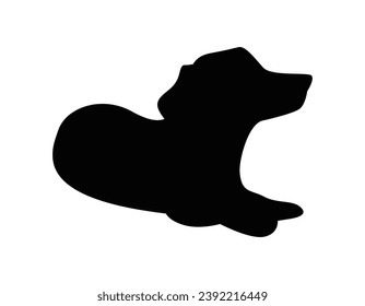 Dog silhouette. Vector silhouette of dog on white background. black silhouette dog isolated on white background. vector illustration. cutout dog. pet hand drawn design.