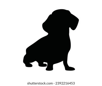 Silueta de perro. Silueta vectorial de perro con fondo blanco. perro de silueta negra aislado en fondo blanco. ilustración vectorial. perro de corte. diseño dibujado a mano para mascotas.