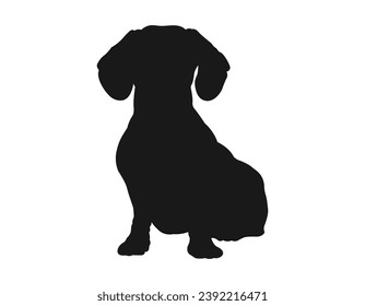 Silueta de perro. Silueta vectorial de perro con fondo blanco. perro de silueta negra aislado en fondo blanco. ilustración vectorial. perro de corte. diseño dibujado a mano para mascotas.