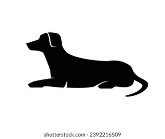 Silueta de perro. Silueta vectorial de perro con fondo blanco. perro de silueta negra aislado en fondo blanco. ilustración vectorial. perro de corte. diseño dibujado a mano para mascotas.