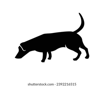 Silueta de perro. Silueta vectorial de perro con fondo blanco. perro de silueta negra aislado en fondo blanco. ilustración vectorial. perro de corte. diseño dibujado a mano para mascotas.