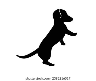 Silueta de perro. Silueta vectorial de perro con fondo blanco. perro de silueta negra aislado en fondo blanco. ilustración vectorial. perro de corte. diseño dibujado a mano para mascotas.