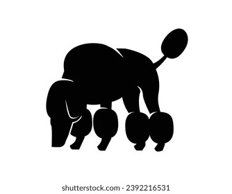 Dog silhouette. Vector silhouette of dog on white background. black silhouette dog isolated on white background. vector illustration. cutout dog. pet hand drawn design.