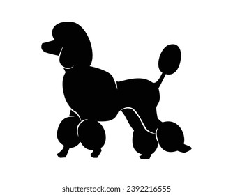 Silueta de perro. Silueta vectorial de perro con fondo blanco. perro de silueta negra aislado en fondo blanco. ilustración vectorial. perro de corte. diseño dibujado a mano para mascotas.