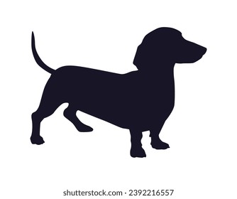 Dog silhouette. Vector silhouette of dog on white background. black silhouette dog isolated on white background. vector illustration. cutout dog. pet hand drawn design.