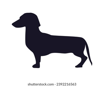 Dog silhouette. Vector silhouette of dog on white background. black silhouette dog isolated on white background. vector illustration. cutout dog. pet hand drawn design.