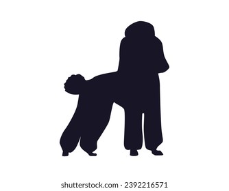 Dog silhouette. Vector silhouette of dog on white background. black silhouette dog isolated on white background. vector illustration. cutout dog. pet hand drawn design.
