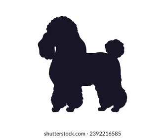 Dog silhouette. Vector silhouette of dog on white background. black silhouette dog isolated on white background. vector illustration. cutout dog. pet hand drawn design.
