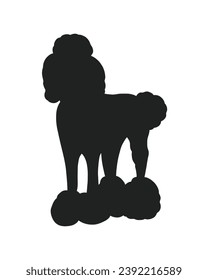 Dog silhouette. Vector silhouette of dog on white background. black silhouette dog isolated on white background. vector illustration. cutout dog. pet hand drawn design.