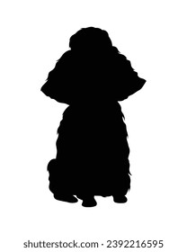 Dog silhouette. Vector silhouette of dog on white background. black silhouette dog isolated on white background. vector illustration. cutout dog. pet hand drawn design.