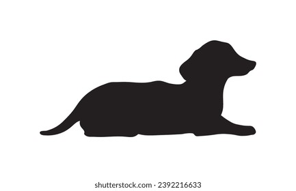 Dog silhouette. Vector silhouette of dog on white background. black silhouette dog isolated on white background. vector illustration. cutout dog. pet hand drawn design.