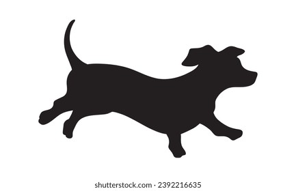 Silueta de perro. Silueta vectorial de perro con fondo blanco. perro de silueta negra aislado en fondo blanco. ilustración vectorial. perro de corte. diseño dibujado a mano para mascotas.